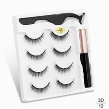 Carregar imagem no visualizador da galeria, Magnetic Eyelashes 3D Mink Eyelashes Magnetic Eyeliner Magnetic Lashes Short False Lashes Lasting Handmade Eyelash Makeup Tool
