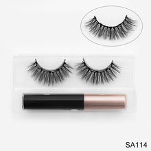 Carregar imagem no visualizador da galeria, Magnetic Eyelashes 3D Mink Eyelashes Magnetic Eyeliner Magnetic Lashes Short False Lashes Lasting Handmade Eyelash Makeup Tool
