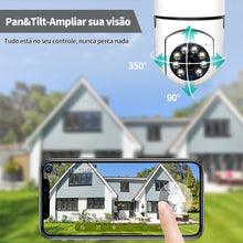 Carregar imagem no visualizador da galeria, Câmera wifi ip sem fio giratória 360 com encaixe, lampada bocal rosca yoosee ptz full HD visão noturna segurança
