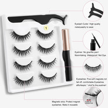 Carregar imagem no visualizador da galeria, Magnetic Eyelashes 3D Mink Eyelashes Magnetic Eyeliner Magnetic Lashes Short False Lashes Lasting Handmade Eyelash Makeup Tool
