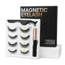 Carregar imagem no visualizador da galeria, Magnetic Eyelashes 3D Mink Eyelashes Magnetic Eyeliner Magnetic Lashes Short False Lashes Lasting Handmade Eyelash Makeup Tool
